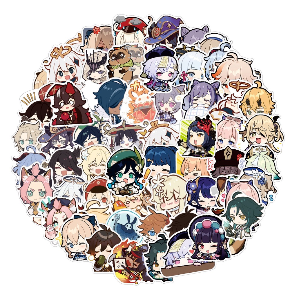 Bộ 63 Miếng Dán Hoạt Hình graffiti Chống Nước Trang Trí Mũ Bảo Hiểm / Bút Chì