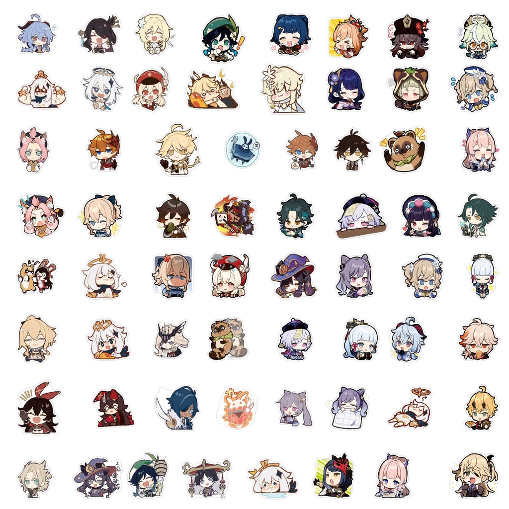 Bộ 63 Miếng Dán Hoạt Hình graffiti Chống Nước Trang Trí Mũ Bảo Hiểm / Bút Chì