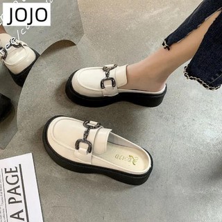 Giày Sục Nữ Da Mềm Phối Xích Đế Cao 5cm