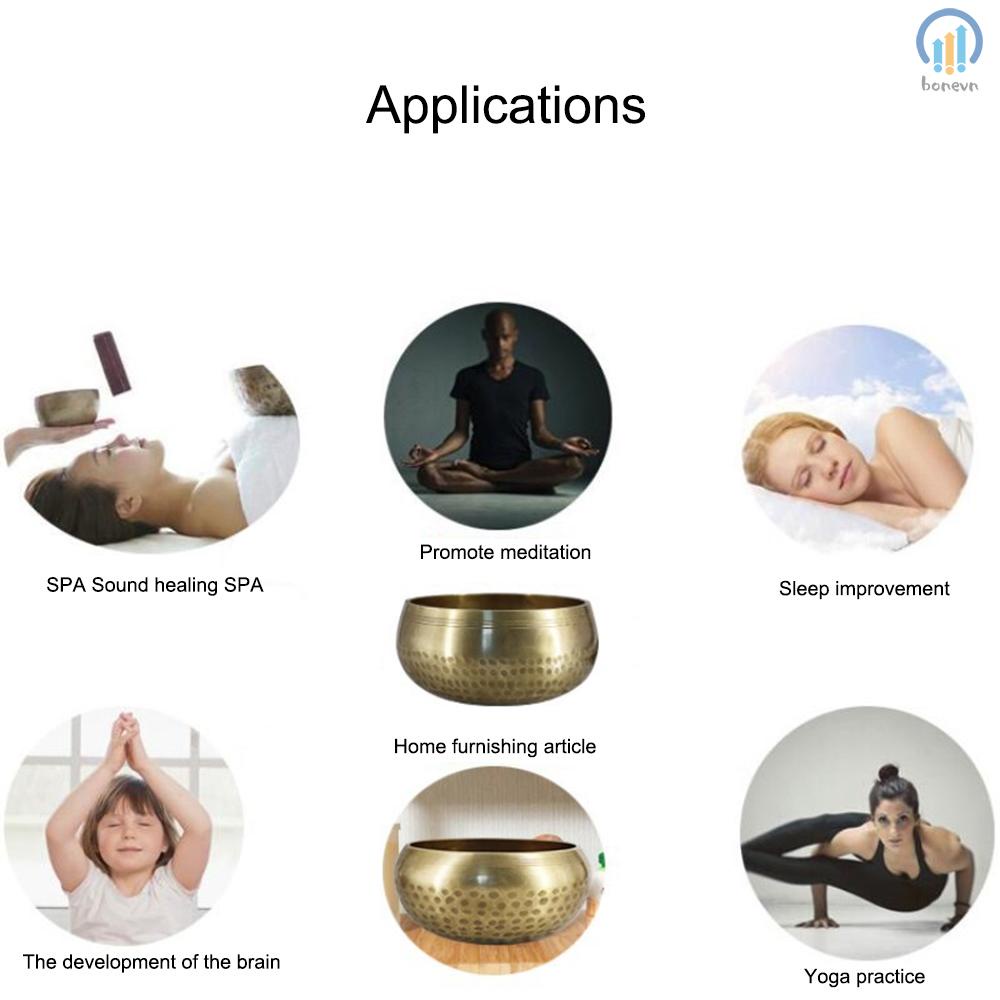 Tibetan Buddhist Singing Bowl for Meditation and Yoga - Buddha Sound Bowl for Inner Peace and Relaxation