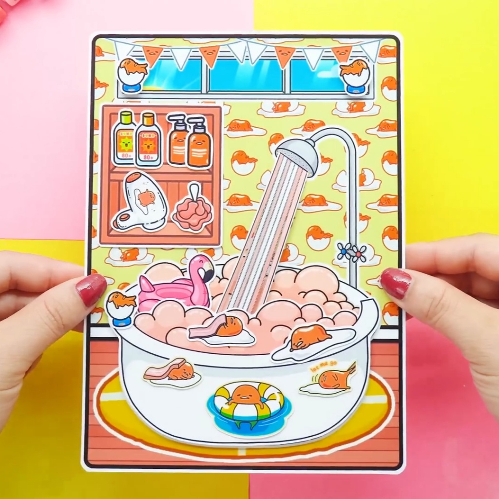 Học liệu bóc dán tocaboca gudetama house ngôi nhà công chua h29 Zin Càu Vòng