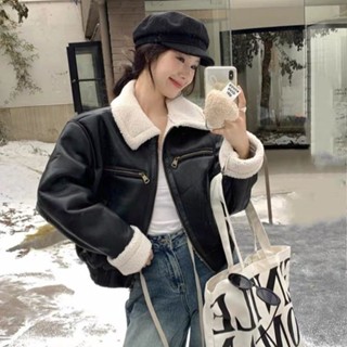 Thu Đông Phong Cách Mới Rời Lông Cừu Lót Dày Da Nhỏ Giả Cừu Len Lông Nhỏ Áo Khoác Một Mảnh Áo Khoác Nữ Áo Khoác Ngắn