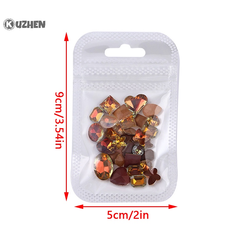 Kuzhen Set 30 Hạt Đá 3d Lấp Lánh Đế Phẳng Trang Trí Móng Nghệ Thuật Cho Nữ Quà Tặng Mùa Đông Nóng Bỏng