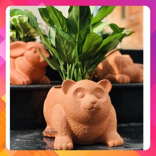 Chậu cây gốm đất nung hình GẤU D27xC15cm - gốm sứ sân vườn Bình Dương chất lượng cao