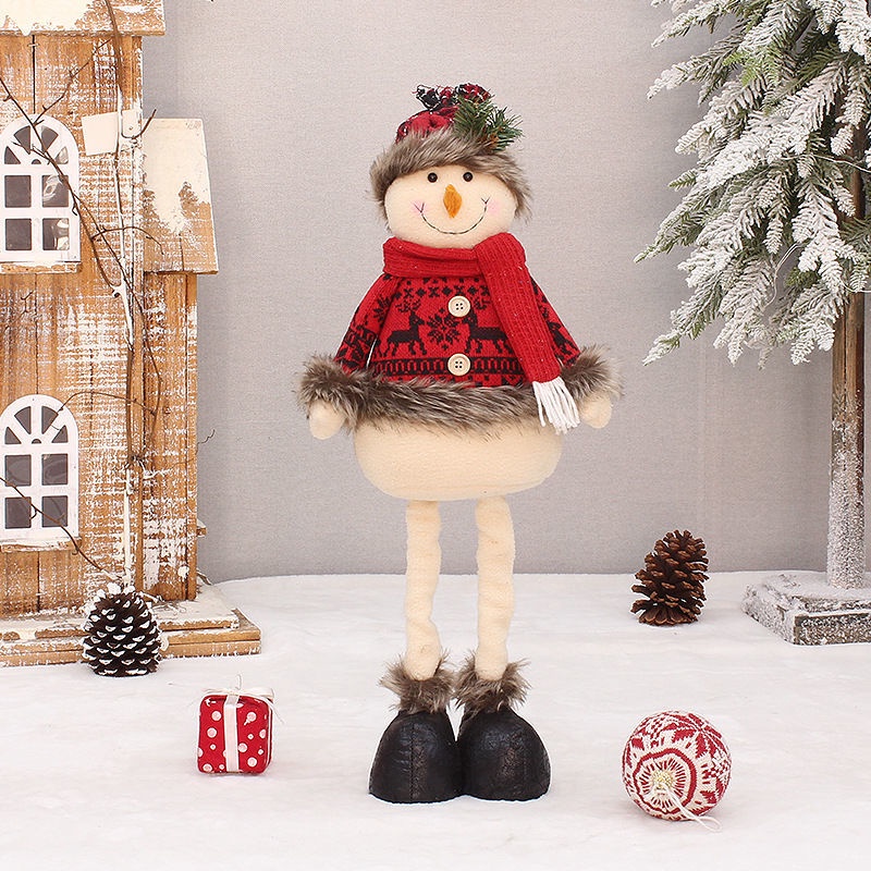 Búp Bê Vải Caro Đỏ Hình Ông Già Noel Tuần Lộc / Nai Sừng Tấm Trang Trí Giáng Sinh