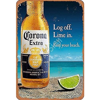 Corona Thêm Bia Đăng Nhập Vào Tìm Bãi Biển Của Bạn Vintage Tín Hiệu Logo Quảng Cáo Bắt Mắt Trang Trí Tường