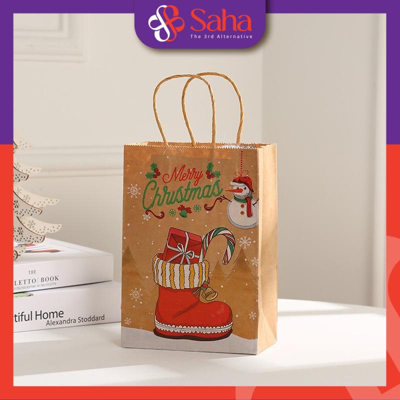 Túi Giấy Giáng sinh Kraft Nhiều Size Và Họa Tiết Đa Dạng Hài Hòa Dùng Đựng Quà Tặng Cho Người Yêu Và Bạn Bè