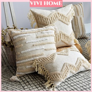 Vỏ gối sofa thêu họa tiết phong cách ma rốc 45x45 30x50 trang trí nội thất