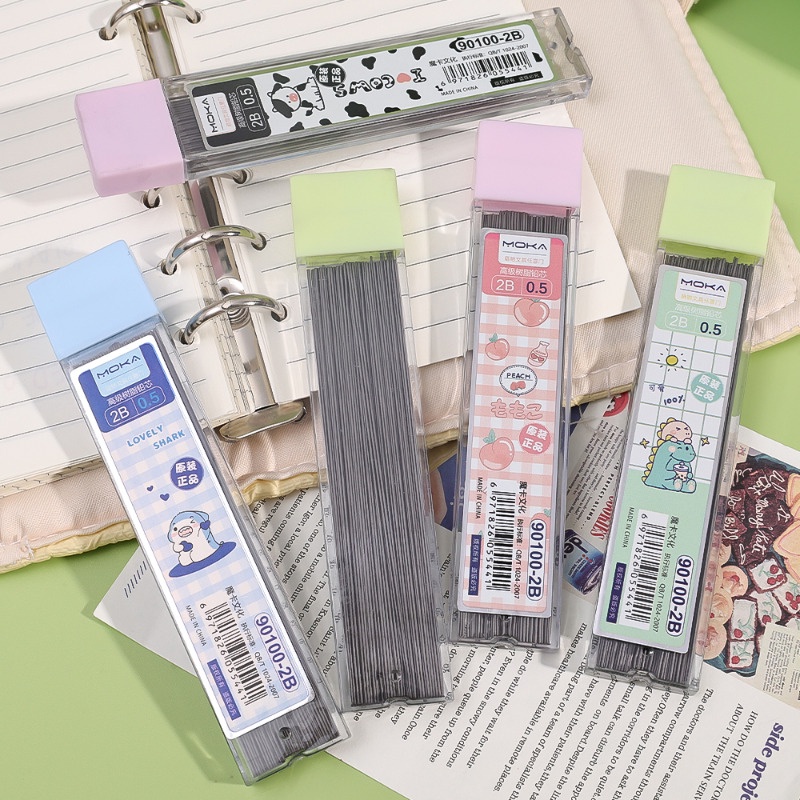 Set 100 Ruột Bút Chì / Ruột Bút Chì Tự Động 0.5mm Họa Tiết Hoạt Hình Có Thể Xóa Được