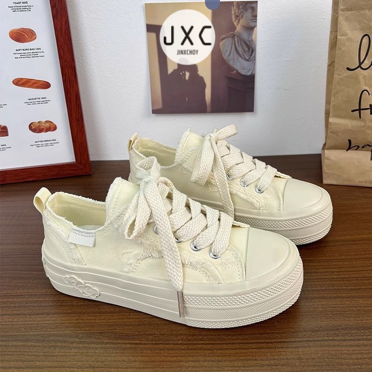 Giày Thể Thao Vải Bạt Cổ Thấp Thời Trang Hàn Cho Nữ