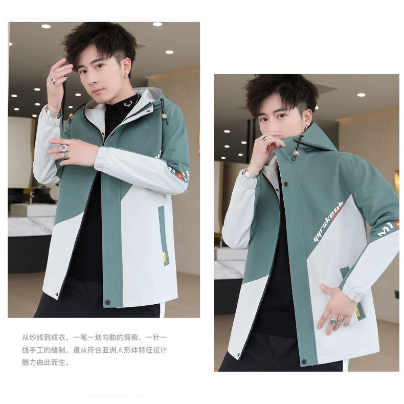 Áo Khoác Nam Dài Tay Có Mũ Thời Trang Hàn