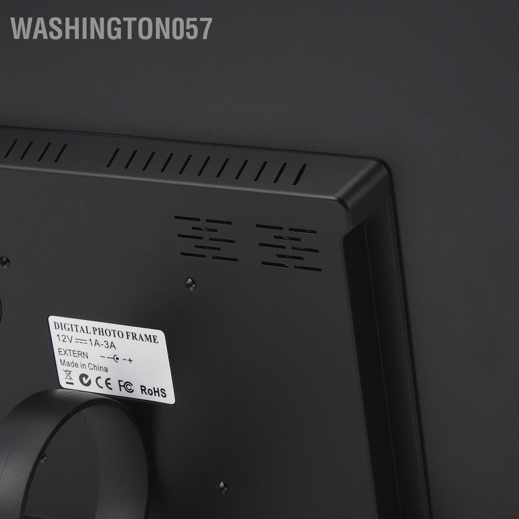 Washington057 17in Khung Ảnh Kỹ Thuật Số Đen Siêu Mỏng 1440x900 1080P Video Âm Nhạc Lịch Điều Khiển Từ Xa Album Điện Tử 100‑240V