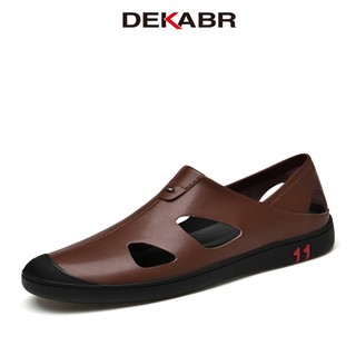 Dewabré giày lười da thật thoáng khí thoải mái thời trang mùa hè cỡ 37-46