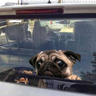 Sticker dán trang trí xe hơi hình chó pug 3d dễ thương