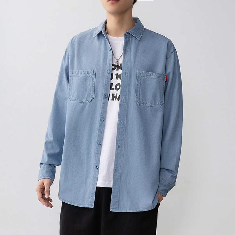 Áo Sơ Mi denim Dài Tay Thời Trang Cho Nam