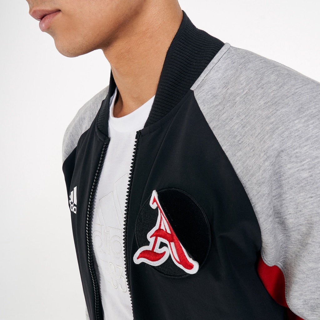 Áo Khoác Bomber Thể Thao Unisex Adidas VRCT Jacket Xám/Đỏ - FL3593