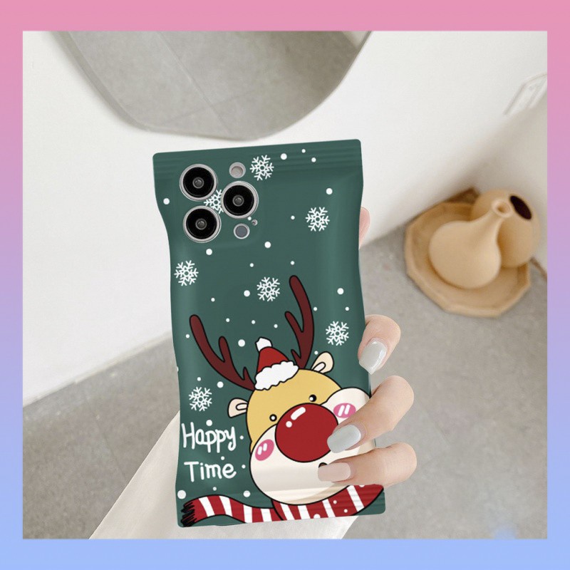 Ốp lưng iphone Tuần Lộc Giáng Sinh Hình Vỏ Kẹo 7/8/7plus/8plus/x/xsmax/Xr/11/11pro/11promax/12/12promax/13/14/pro/promax