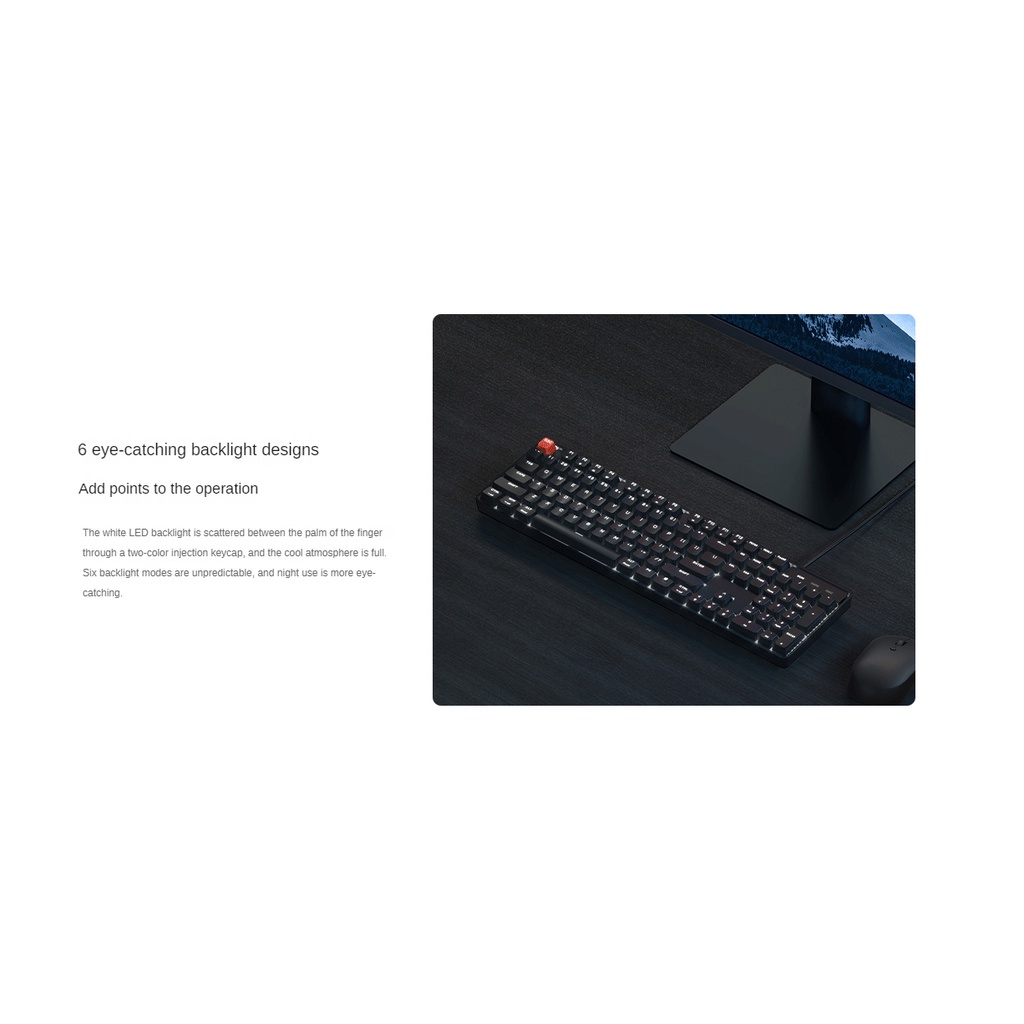 Bàn Phím Cơ xiaomi Có Dây 104 Phím Hỗ Trợ win / mac os blue switch Thiết Kế 6 Đèn led