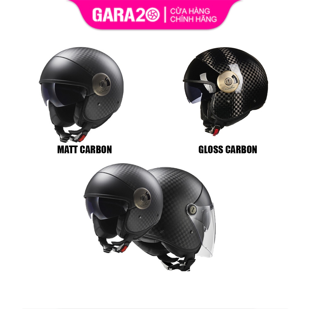 Mũ bảo hiểm 3/4 LS2 OF597 Cabrio Carbon - GARA20