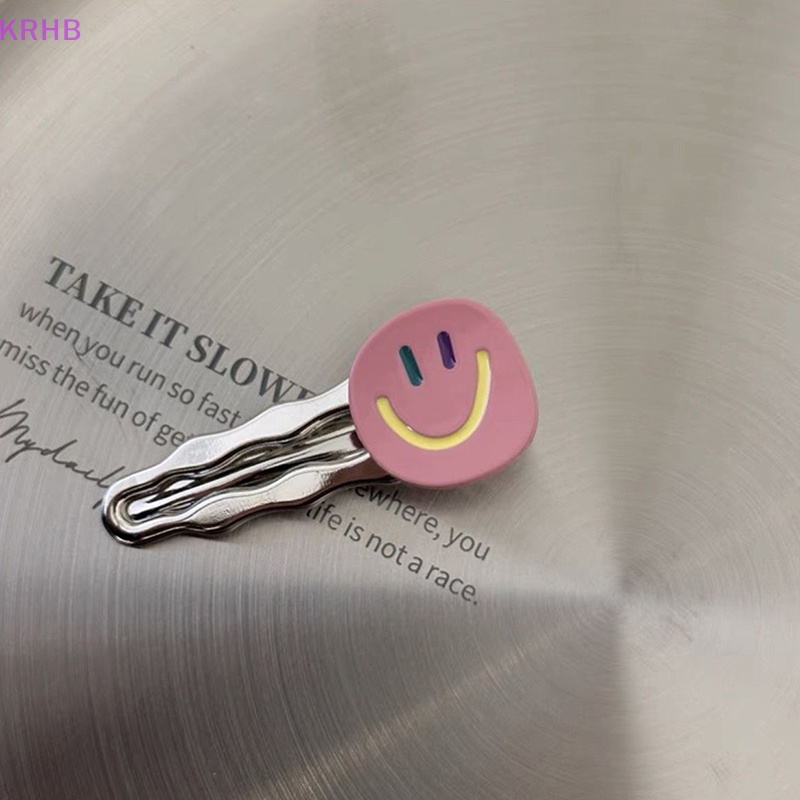 Kẹp Tóc Hình Mặt Cười Tròn Bằng Hợp Kim Dễ Thương Phong Cách Hàn Quốc Cho Nữ Mới