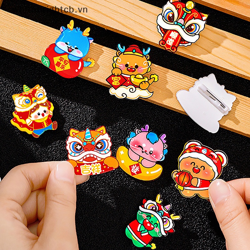 / / Cny Trang Trí / / Trâm Cài Áo Bằng acrylic Hình Rồng Hoạt Hình Năm Mới Phong Cách Trung Hoa Sáng Tạo