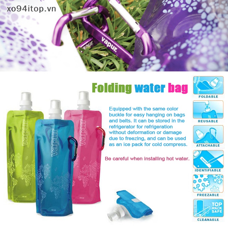 Bình Uống Nước xoitop 500ml Hình Động Vật Hoạt Hình Thân Thiện Với Môi Trường Có Thể Gập Lại An Toàn Cho Trẻ Em vn