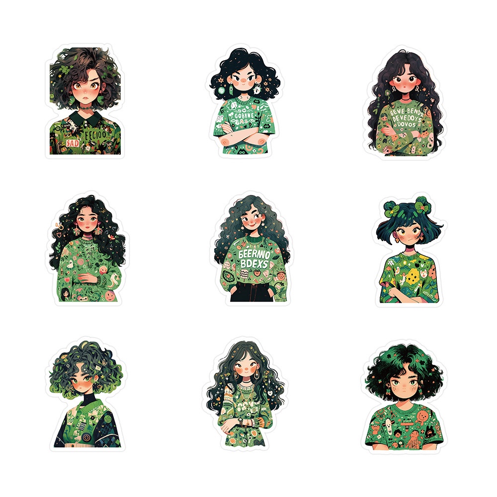 Bộ 60 Miếng Dán Trang Trí Mũ Bảo Hiểm / Bút Chì Họa Tiết Hoạt Hình graffiti Xinh Xắn