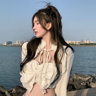 Áo Khoác cardigan Màu Trơn Thắt Nơ Xinh Xắn Cho Nữ
