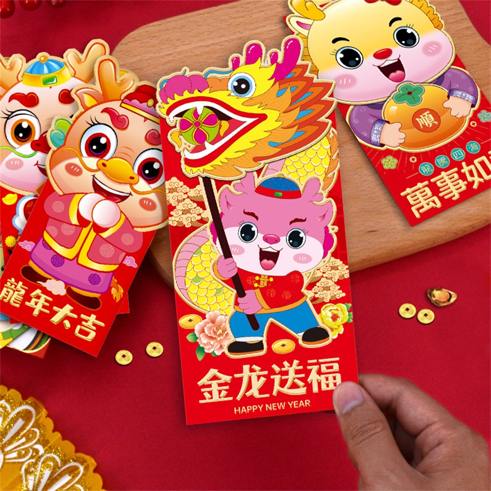 Bao Lì Xì Đỏ 6 Ngăn Phong Cách Trung Hoa Sang Trọng