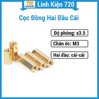 Cọc đồng hai đầu cái - cái chân ốc m3 đa dạng chiều dài