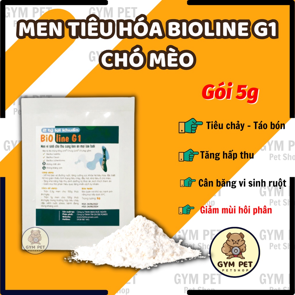 Men vi sinh Bioline G1 hỗ trợ tiêu hóa chó mèo men hỗ trợ đường ruột cho thú cưng