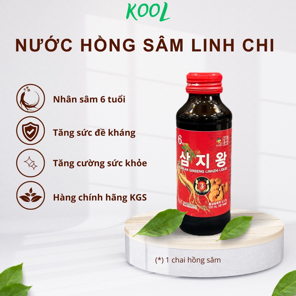 NƯỚC HỒNG SÂM LINH CHI HÀN QUỐC (1 chai 100ml) - CHÍNH HÃNG KGS