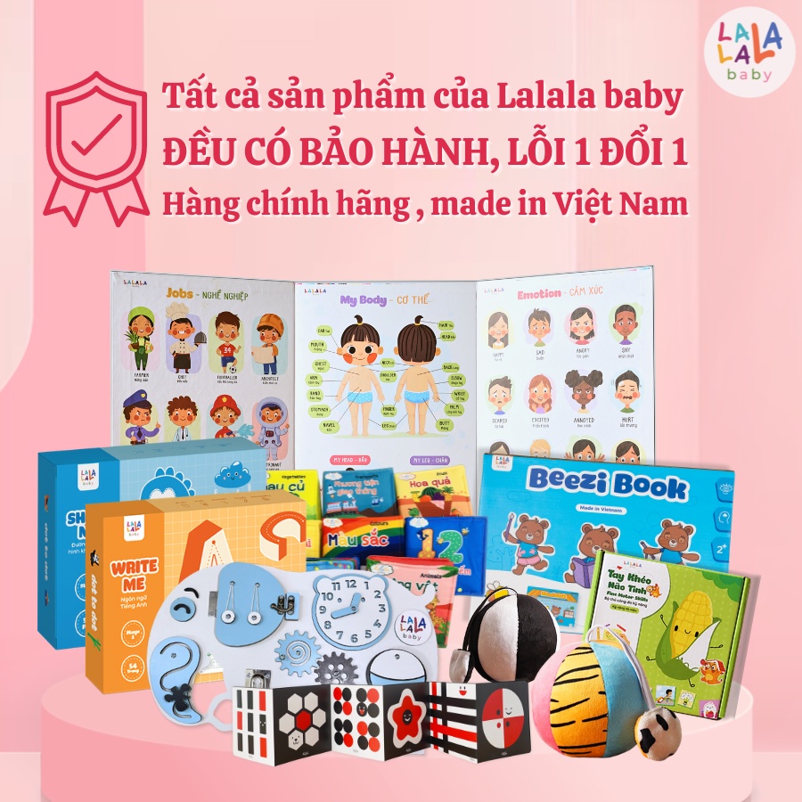 Bộ thẻ kích thích thị giác cho bé bao gồm thẻ gấp và thẻ decal dán tường thương hiệu Lalala baby