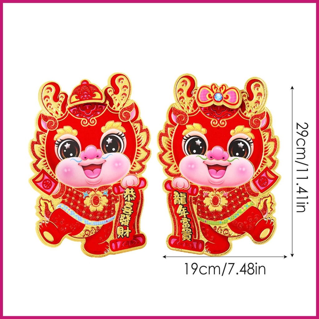 Miếng Dán Cửa Truyền Thống Trung Hoa Hình Rồng Năm Mới