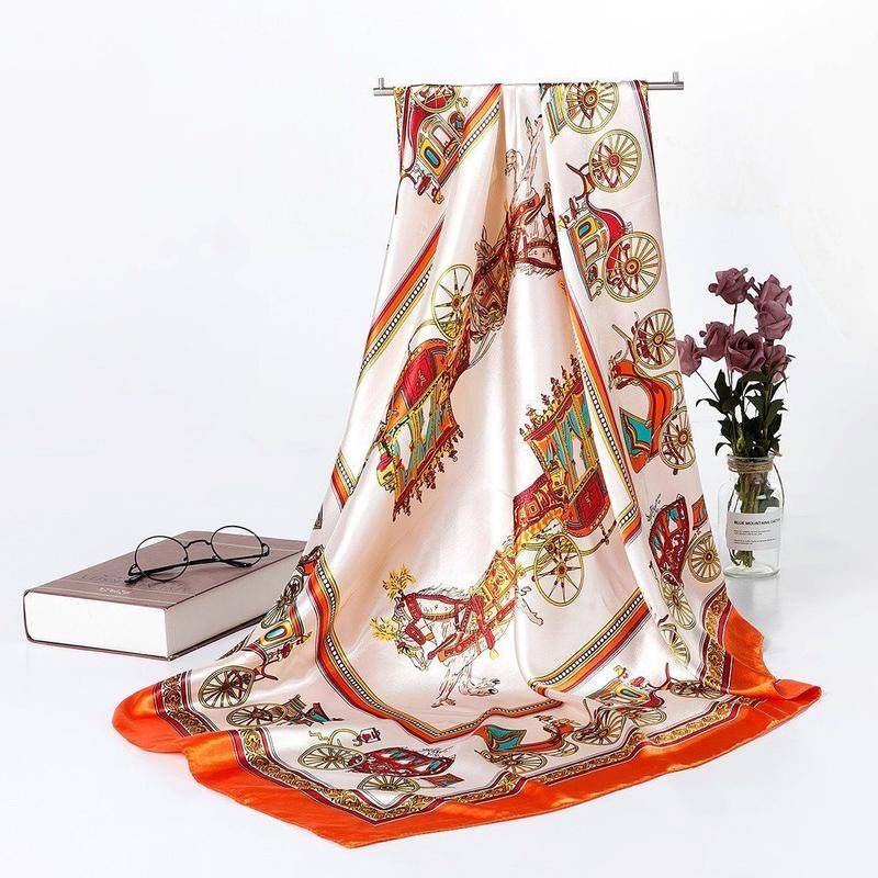 Khăn Choàng Vuông 90 * 90cm Chất Liệu Lụa