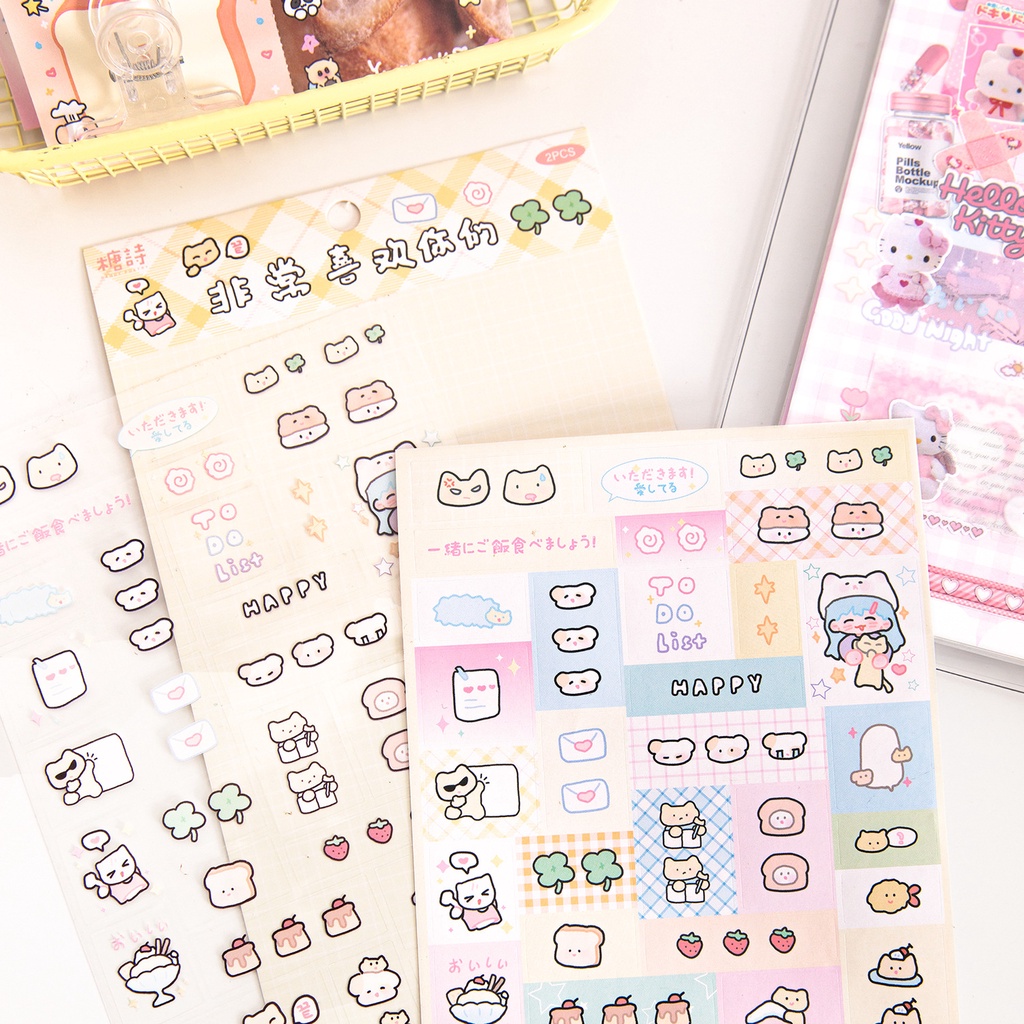 Ông. Set 2 Tấm Sticker Dán Trang Trí Lều Họa Tiết Hoạt Hình Dễ Thương diy