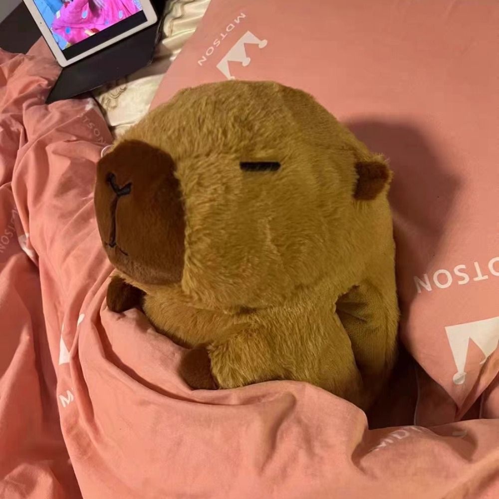 Mmluck capybara Nhồi Bông Chất Liệu cotton pp Mềm Mại Hình capybara Hoạt Hình Vui Nhộn Làm Quà Giáng Sinh