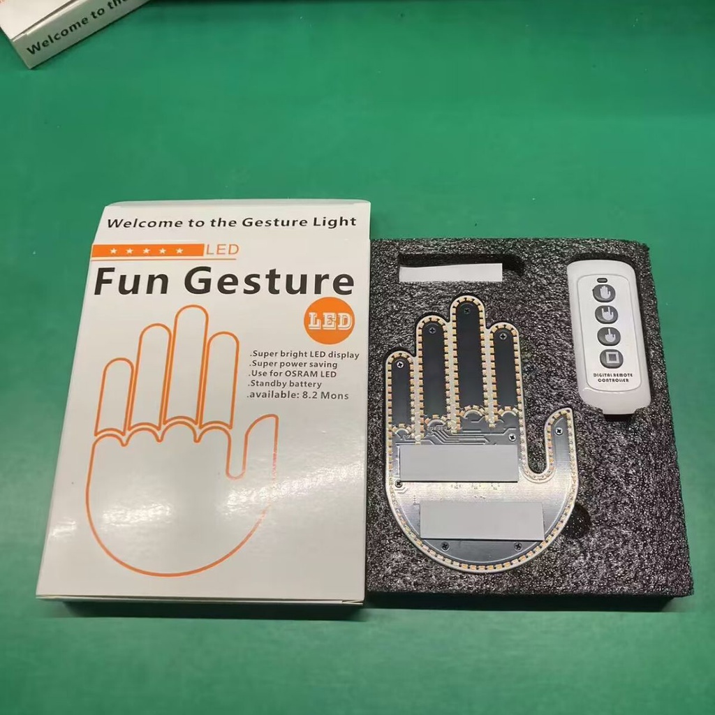 Miếng Dán Trang Trí Xe Hơi Hình Dấu Ngón Tay Có Đèn led Điều Khiển Từ Xa Tiện Dụng