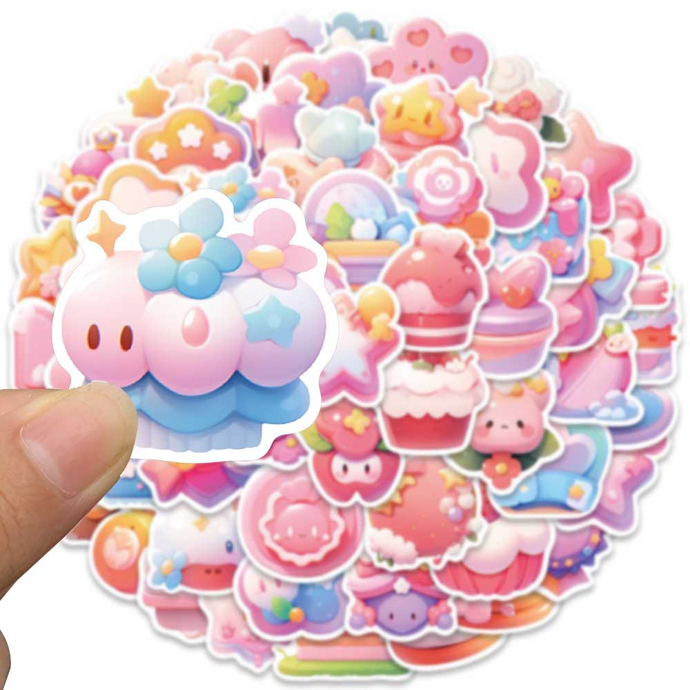 Bộ 56 Miếng Dán Trang Trí Mũ Bảo Hiểm / Bút Chì Chống Thấm Nước Họa Tiết kirby graffiti Dễ Thương