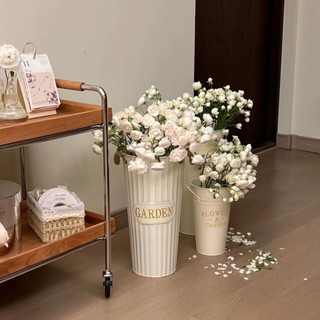 [Có sẵn] Xô cắm hoa bằng kim loại phong cách vintage - Gọn Decor