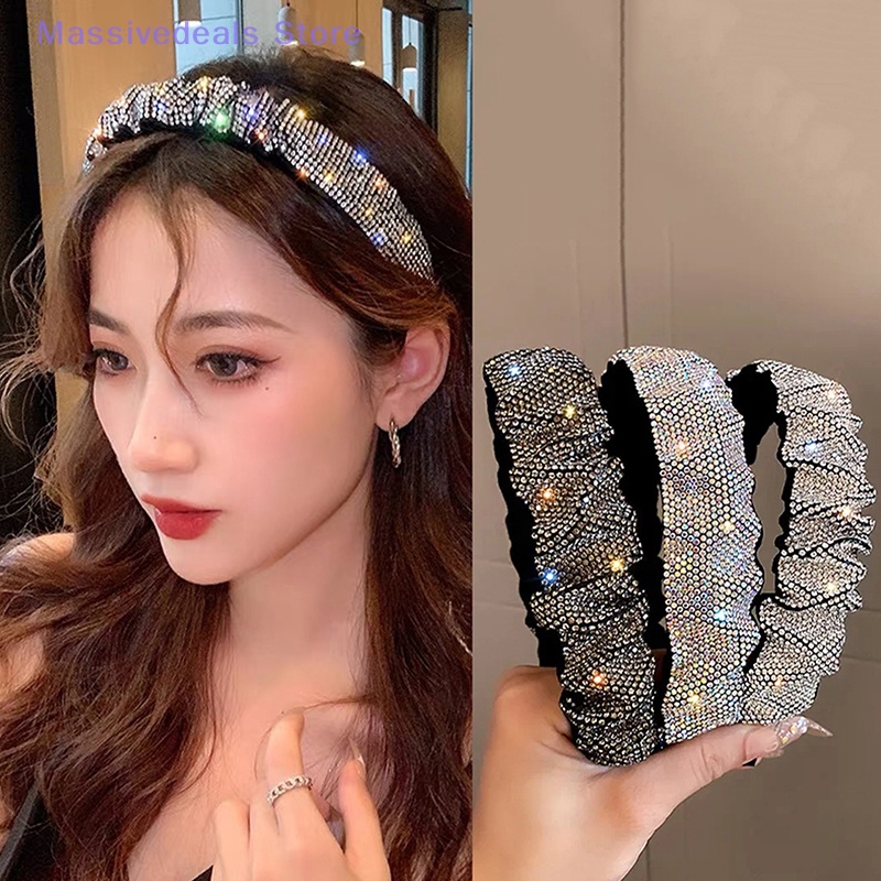 Băng Đô Cài Tóc Đính Đá Đen Trắng Phong Cách vintage Cho Nữ Mới