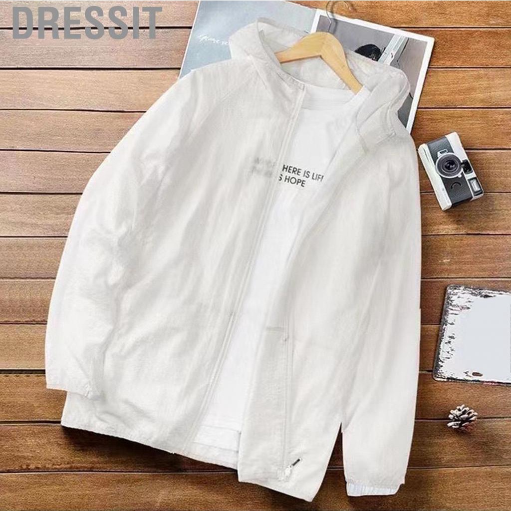 Dressit Men Sun Protection Jacket  Soft and Comfortable Sunproof Clothing Breathable Lightweight Polyester Fiber for Hiking