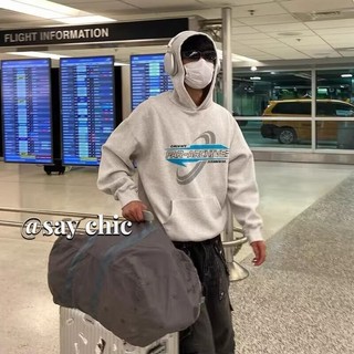 Áo hoodie in chữ đơn giản thời trang nam tính