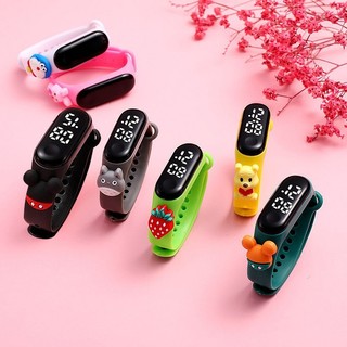 Hoạt hình đồng hồ led điện tử 50m màn hình cảm ứng không thấm nước hình pikachu doremon cho bé trai và bé gái
