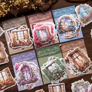 Enwei bộ 10 miếng dán giấy washi trang trí sổ lưu niệm sổ lưu niệm