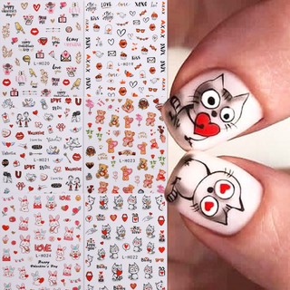 Hama Miếng Dán Trang Trí Móng Tay Họa Tiết Hoạt Hình Màu Vàng Lấp Lánh