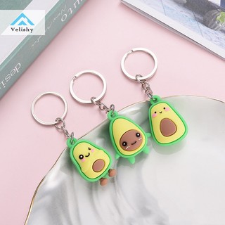 Velishy Móc Khóa Cao Su Mềm Hình Trái Bơ mini Dễ Thương