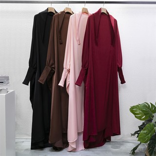 Đầm Maxi Một Mảnh Có Mũ Trùm Phong Cách Dubai Cho Phụ Nữ Hồi Giáo
