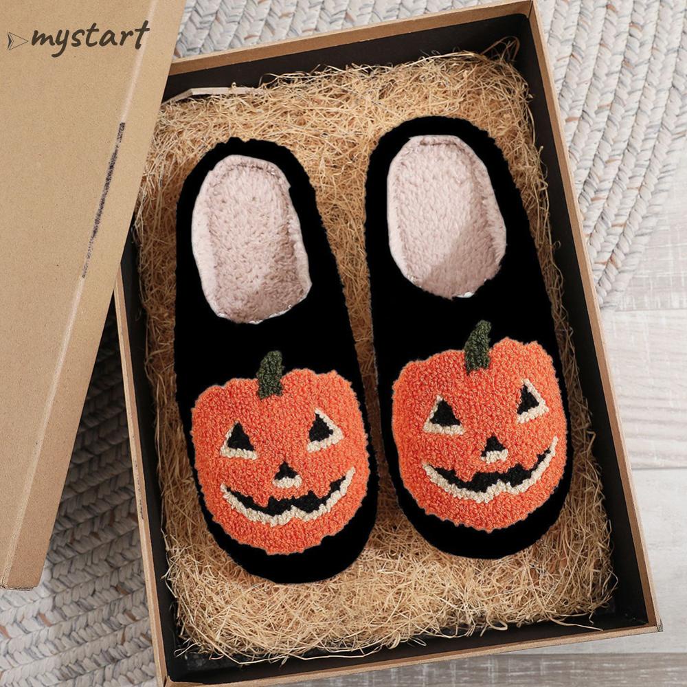 Dép Đi Trong Nhà Hình Bộ Xương Bí Ngô Halloween Trọng Lượng Nhẹ Cho Nam Nữ