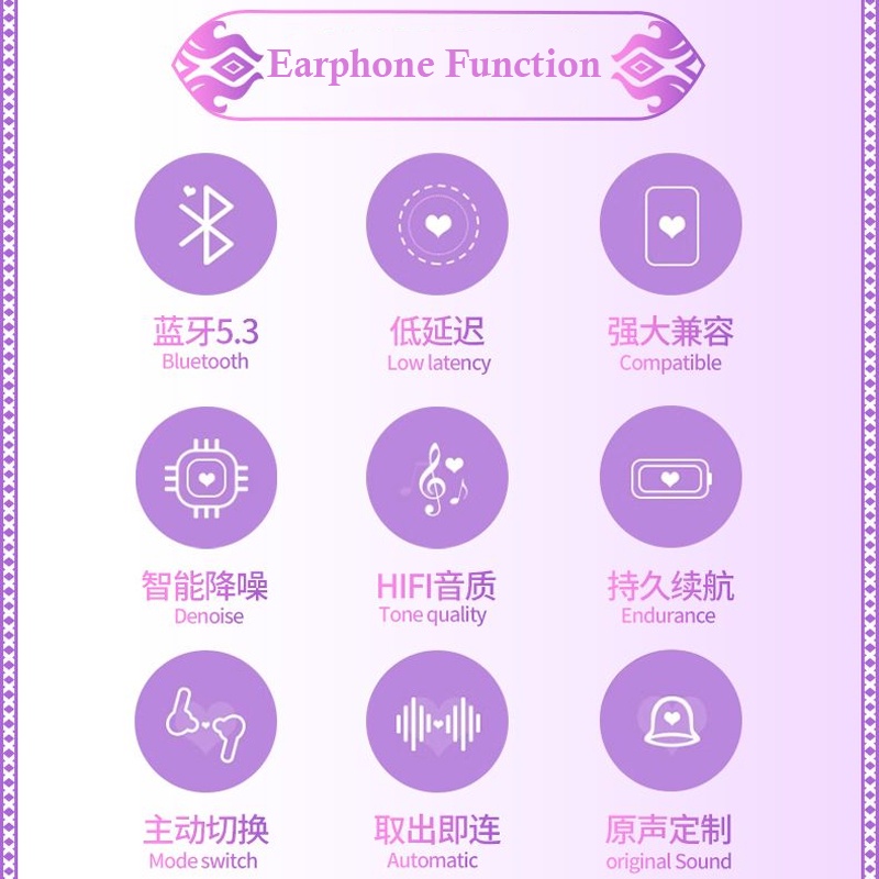 Tai Nghe Bluetooth 5.3 Honkai Va Chạm 3 Herrscher of Finality Kiana Kaslana Giảm Tiếng Ồn | BigBuy360 - bigbuy360.vn